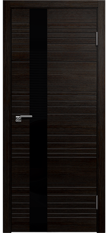 Фото Межкомнатная дверь Легенда Новелла 1 Венге,стекло черное Венге Стекло Лакобель черное